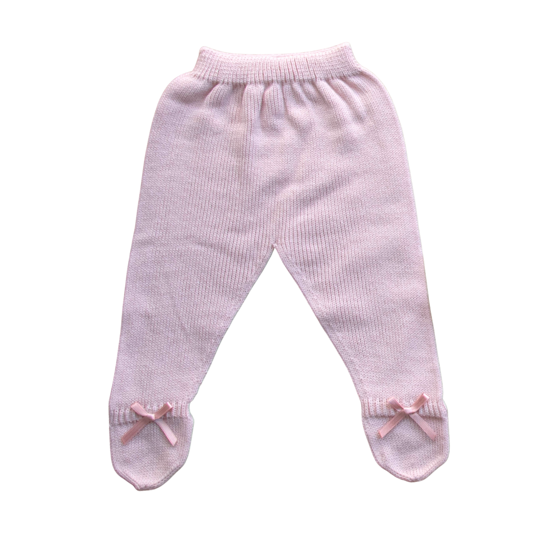Conjunto bebé canastilla de punto y encaje de tres piezas - Amapuches