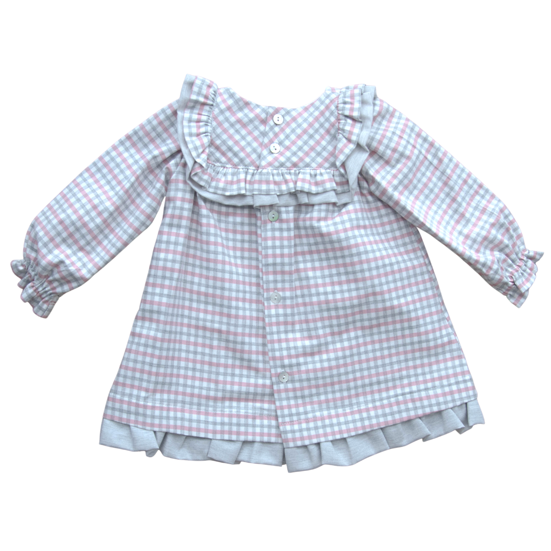 Vestido bebé niña de manga larga con forro interior - Amapuches