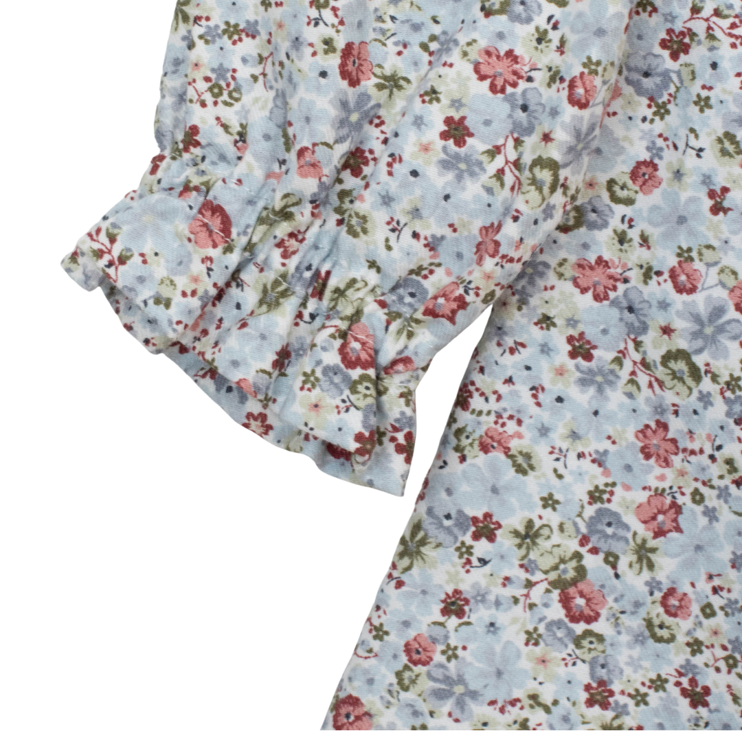 Vestido estampado Liberty de manga larga con punto smock - Amapuches