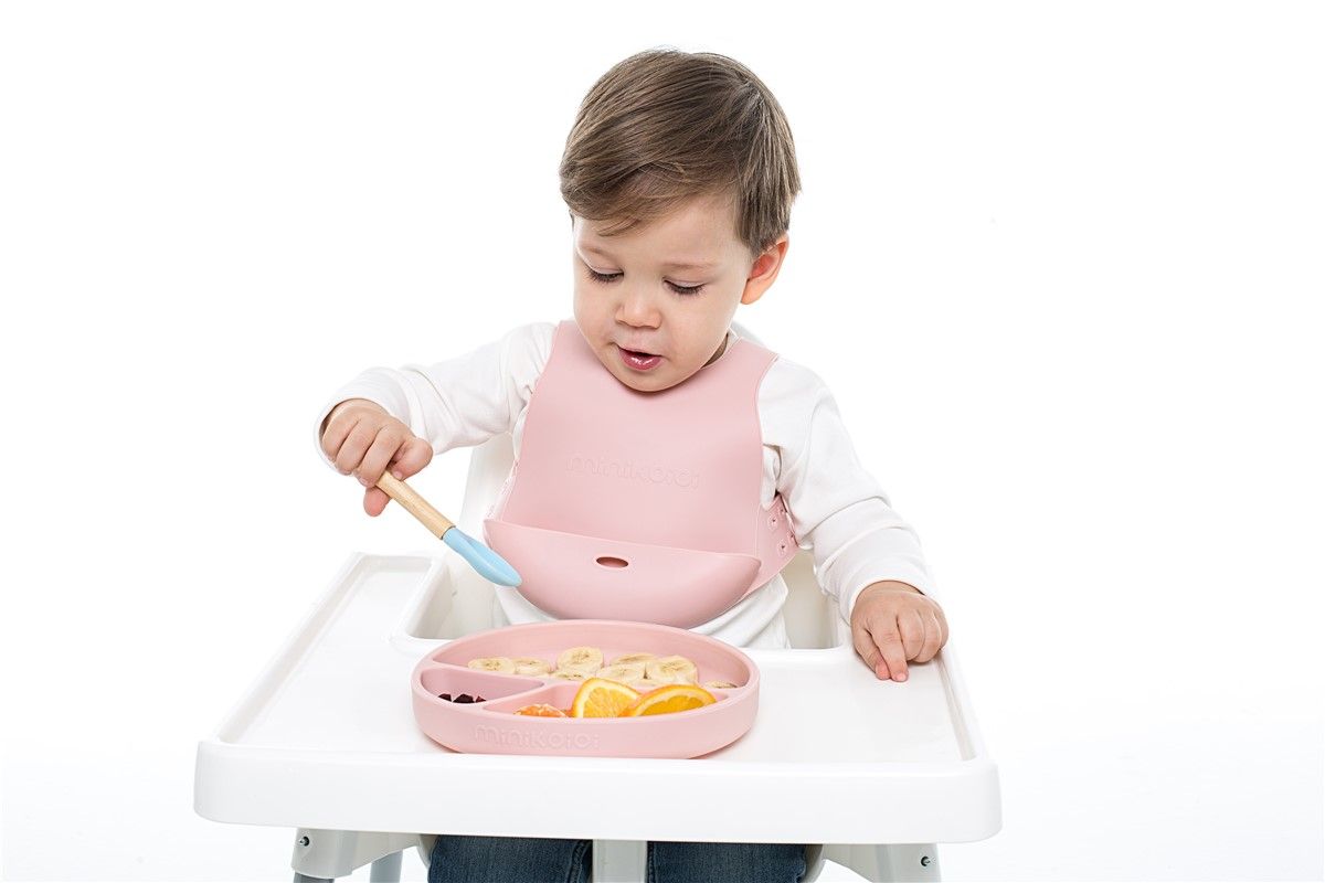 Babero silicona rosa Flexi Bab Baby - Amapuches