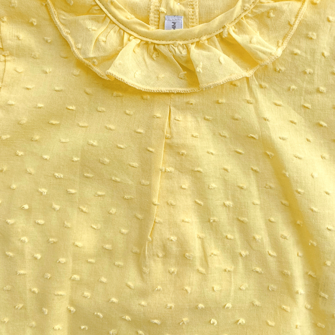 Body camisa amarillo manga corta de plumeti - Amapuches