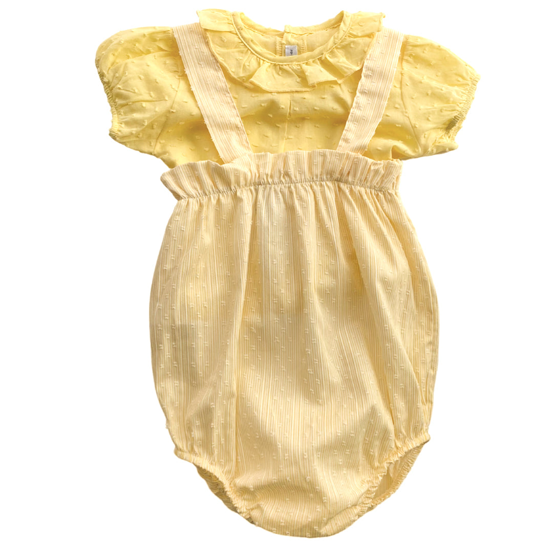 Body camisa amarillo manga corta de plumeti - Amapuches