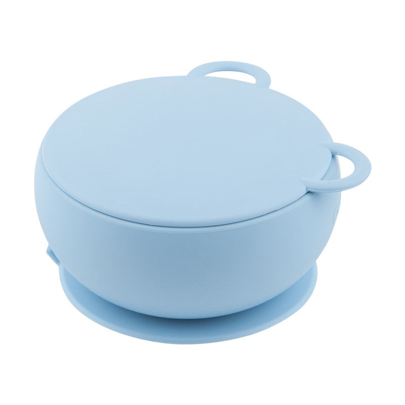 Bol de silicona azul con tapa y ventosa - Amapuches