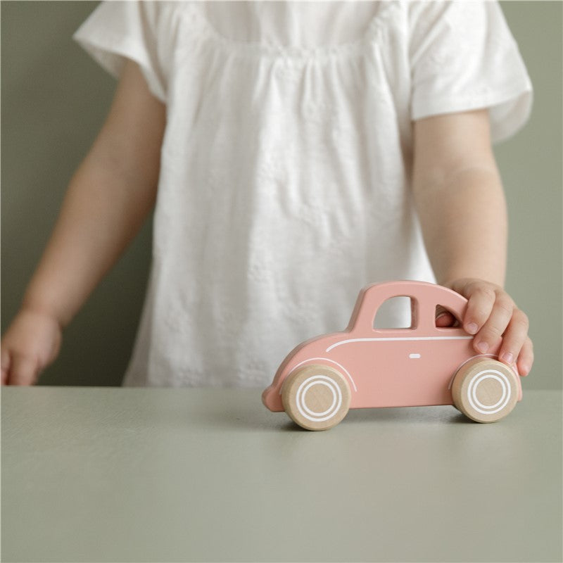 Coche de madera color rosa - Amapuches