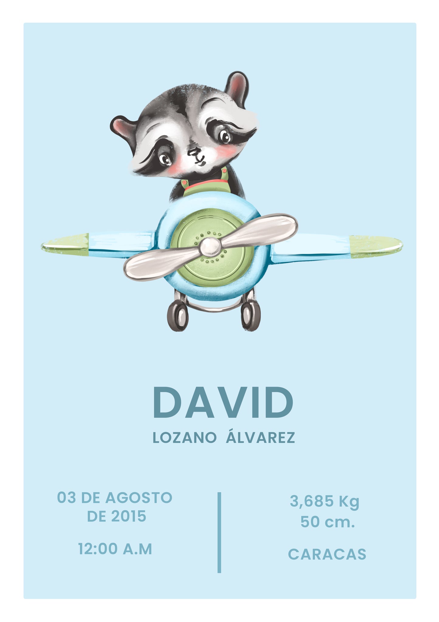 Póster personalizable. Modelo David - Amapuches