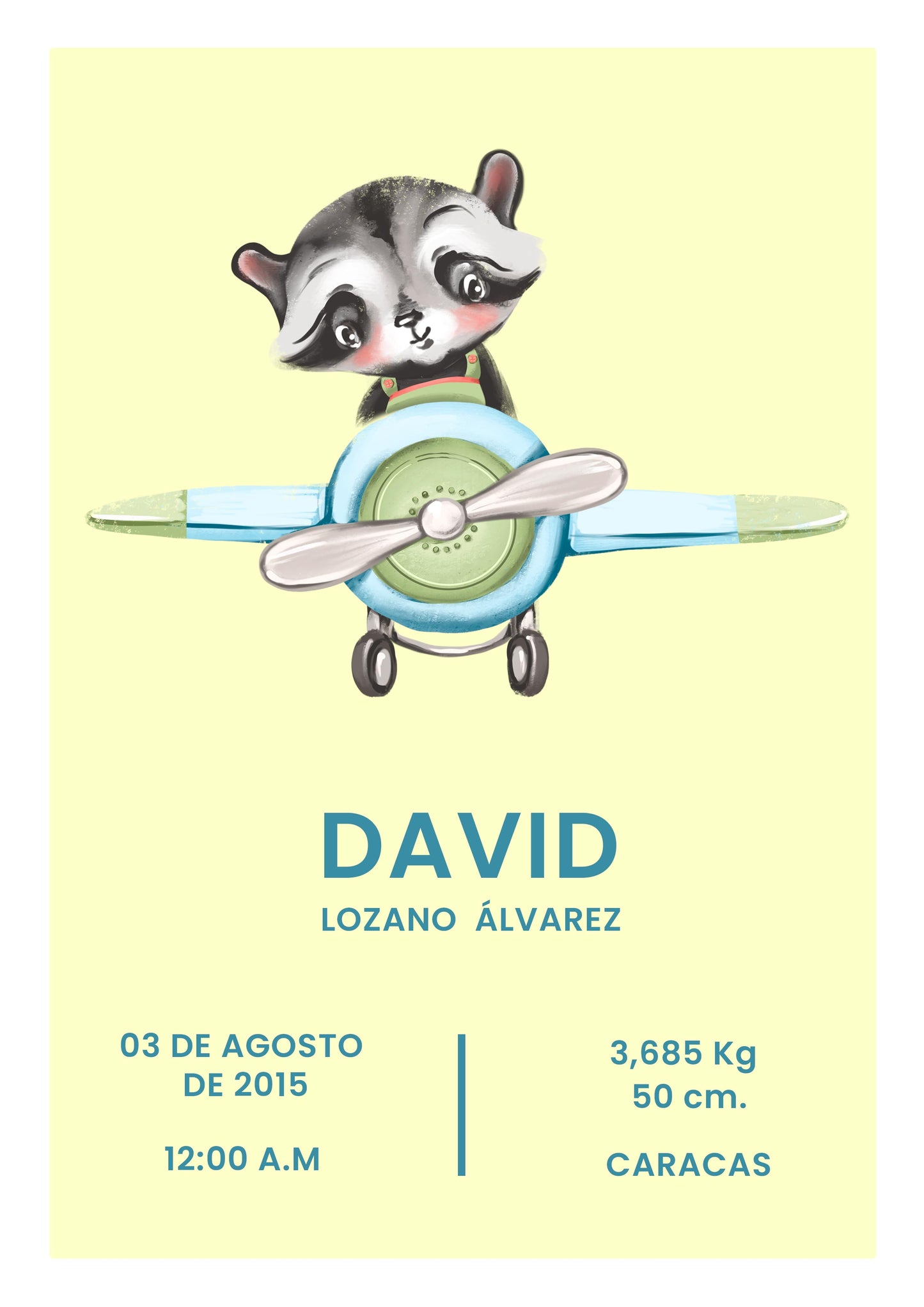 Póster personalizable. Modelo David - Amapuches