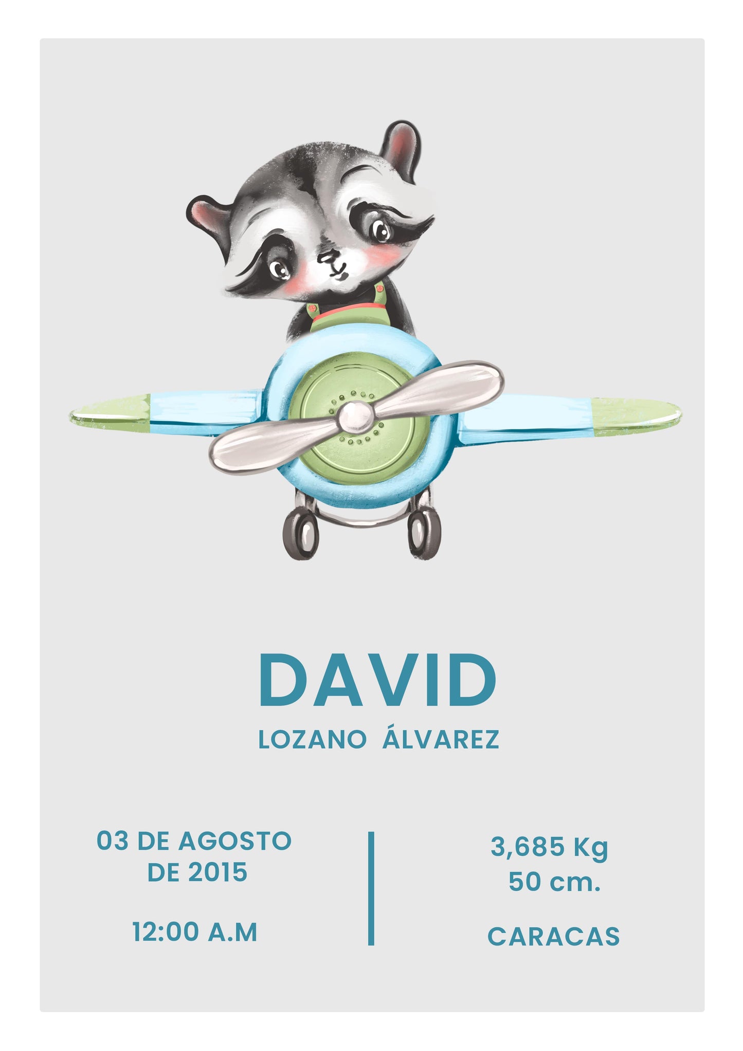 Póster personalizable. Modelo David - Amapuches