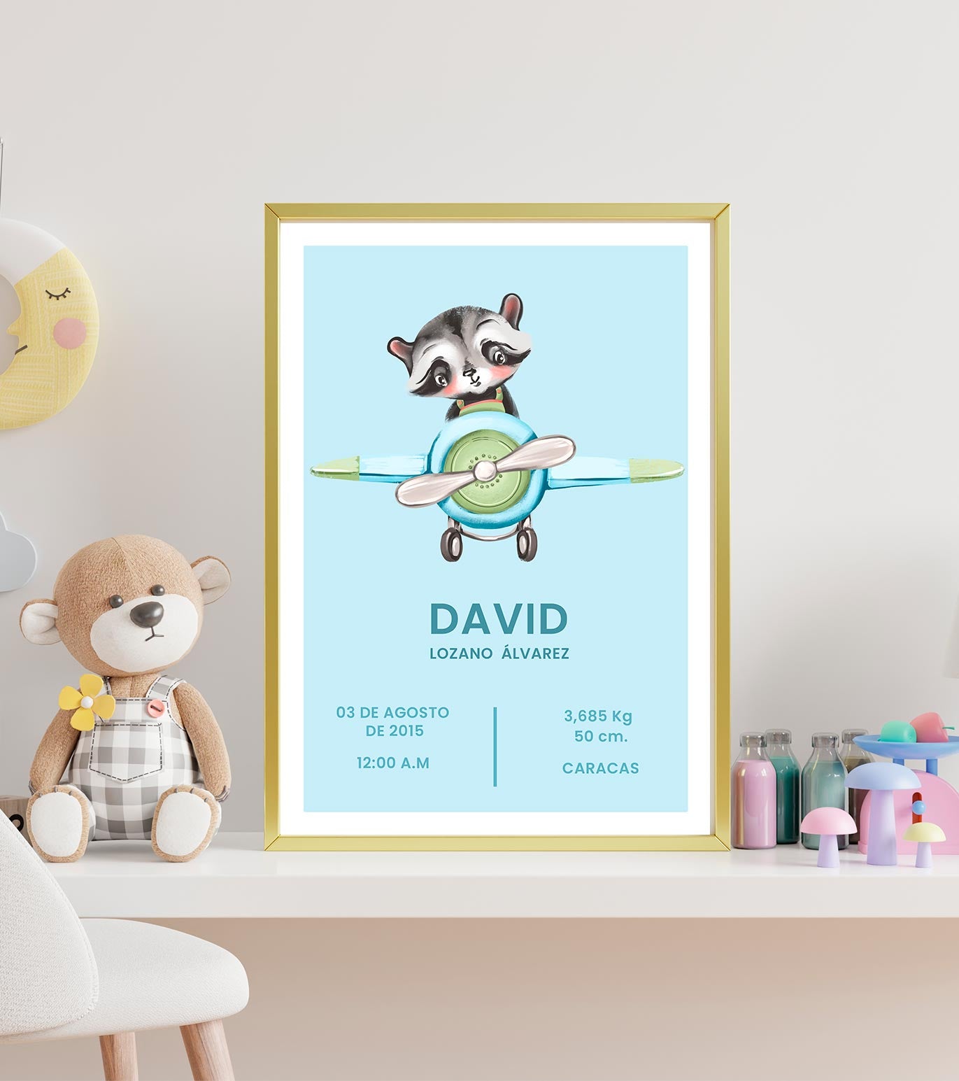 Póster personalizable. Modelo David - Amapuches