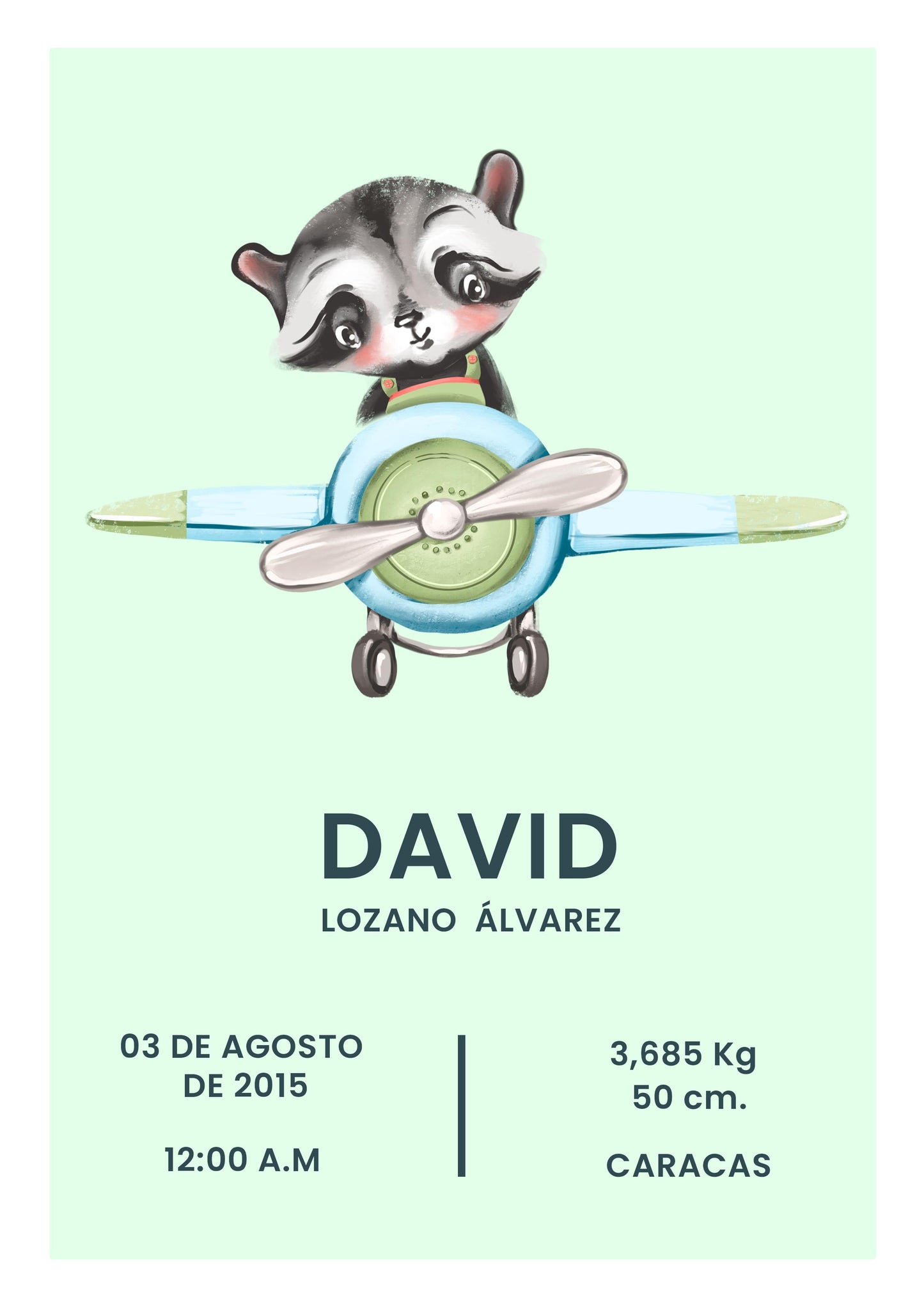 Póster personalizable. Modelo David - Amapuches