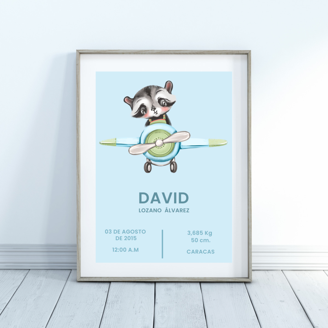 Póster personalizable. Modelo David - Amapuches