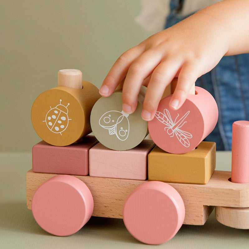 Tren de nacimiento Flowers rosa - Amapuches