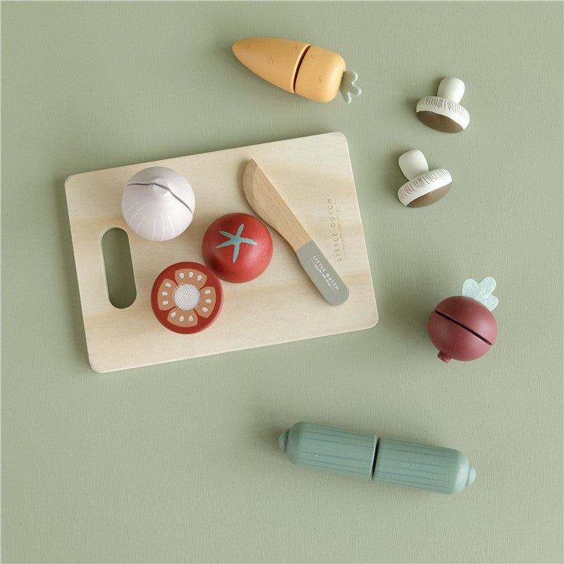 Verduras de madera para cortar - Amapuches