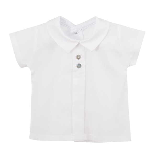 Camisa blanca Delmer de algodón manga corta - Amapuches