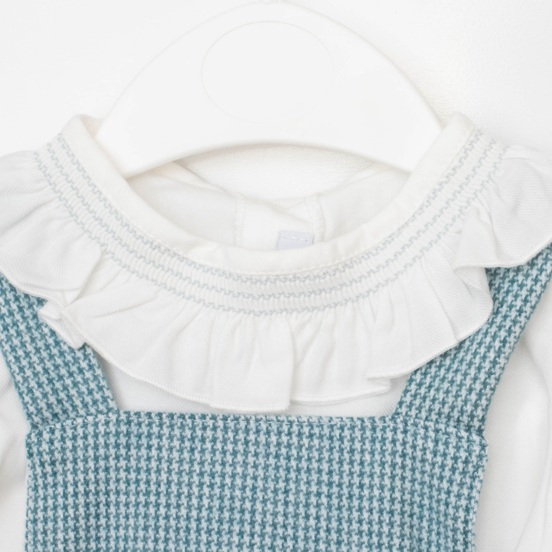 Conjunto camisa y peto bebé niño estampado Houndstooth - Amapuches