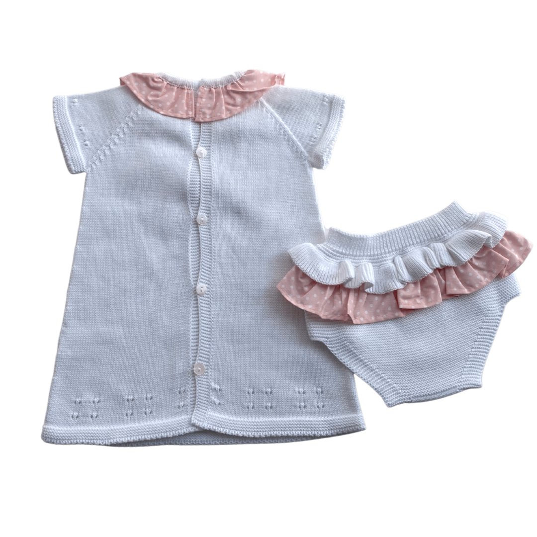 Conjunto bebé manga corta con tejido y tela de algodón - Amapuches