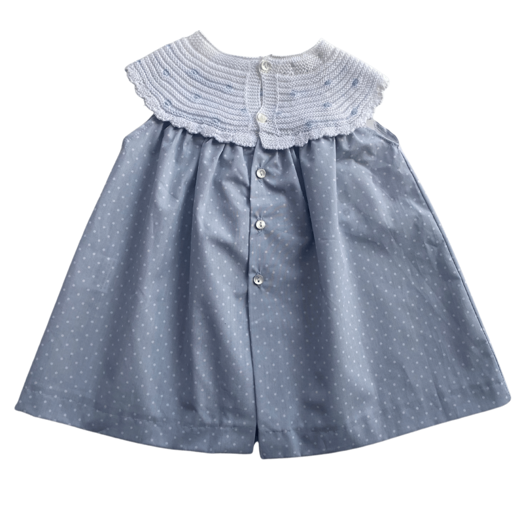 Conjunto vestido con topitos y boba para bebé - Amapuches