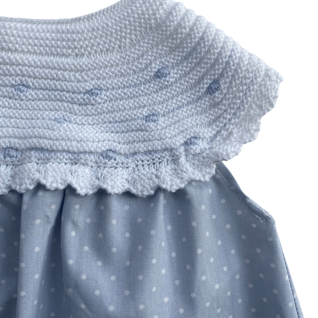 Conjunto vestido con topitos y boba para bebé - Amapuches
