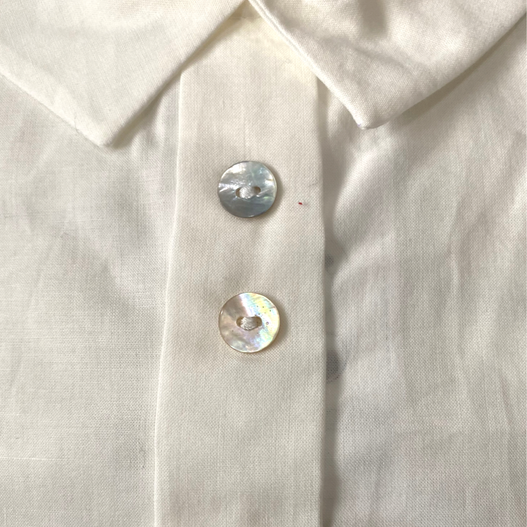 Camisa beige Delmer de algodón manga corta - Amapuches