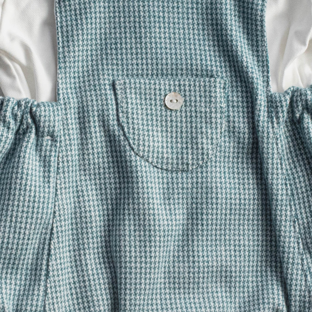 Conjunto camisa y peto bebé niño estampado Houndstooth - Amapuches