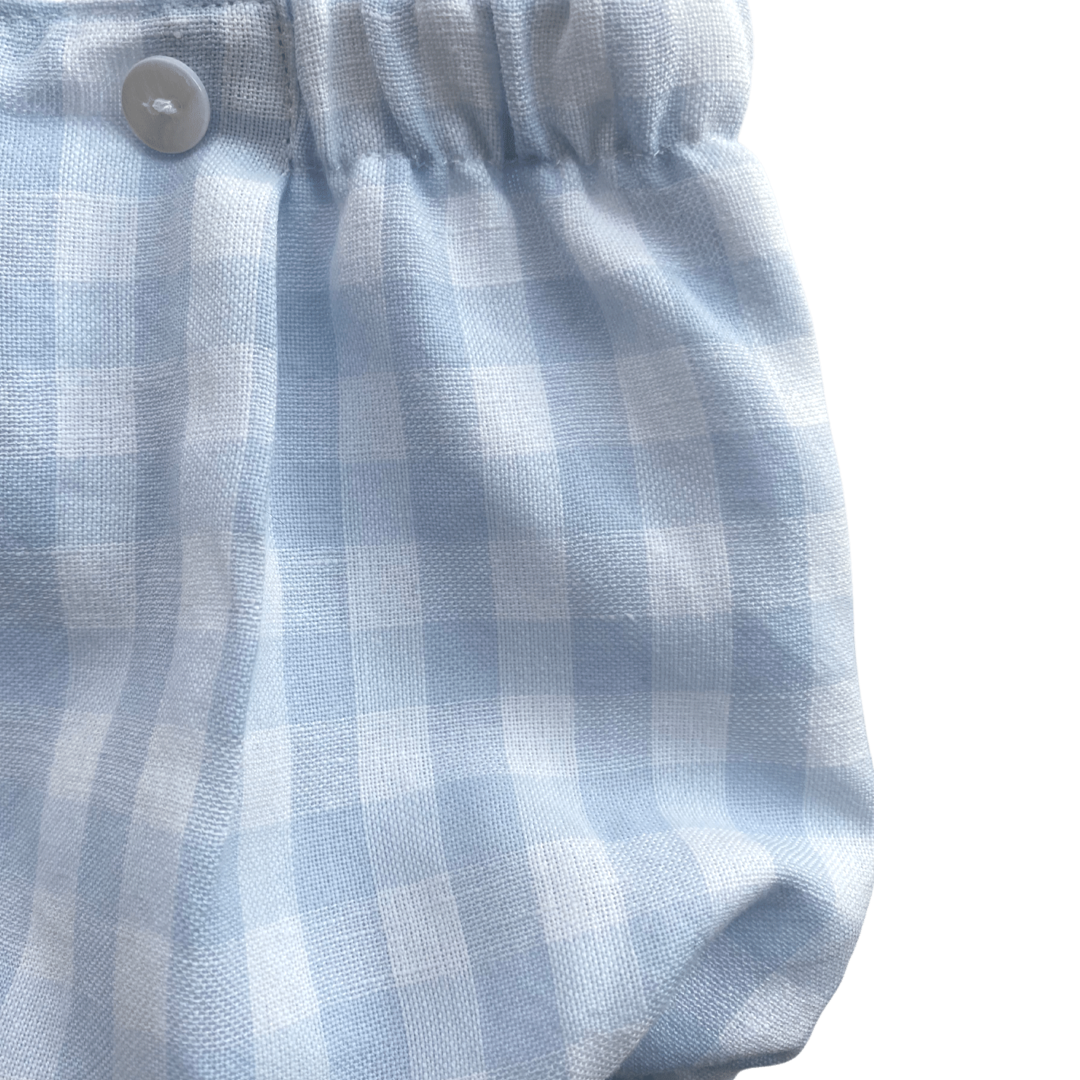 Conjunto bebé manga corta con tejido de algodón y tela Vichy - Amapuches