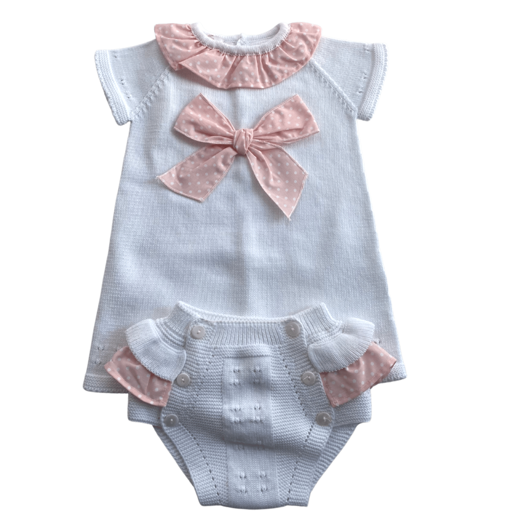 Conjunto bebé manga corta con tejido y tela de algodón - Amapuches