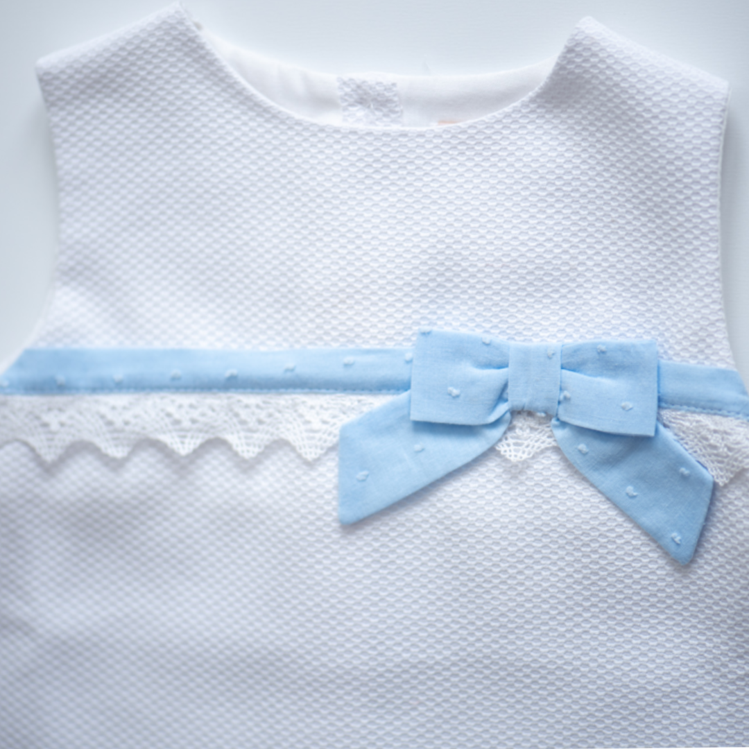 Conjunto vestido para bebé sin mangas en tela de piqué - Amapuches