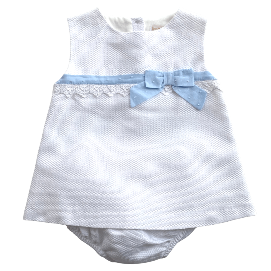 Conjunto vestido para bebé sin mangas en tela de piqué - Amapuches