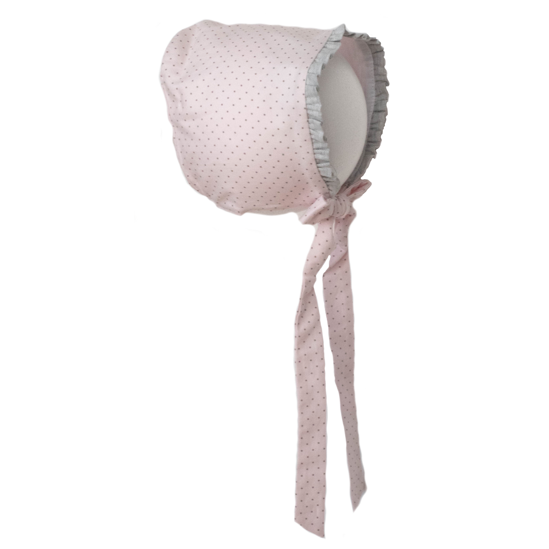 Conjunto bebé niña vestido manga larga con cubrepañal y capota - Amapuches